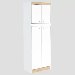 4 Doors Kitchen Storage Cabinet White/Oak - Inval -Home Style Deals Store GUEST 444e06dc 0c71 4e0d ab7f ff8944d71ab0