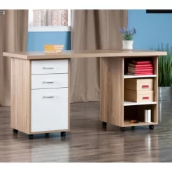 3pc Kenner Set Modular Desk With 2 Drawer & 3 Shelves Reclaimed Wood - Winsome -Home Style Deals Store GUEST 44deca05 14d2 4eb7 9f95 3b585d3582c3