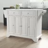Lafayette Granite White Top Full Size Kitchen Island/Cart White - Crosley