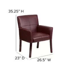 Emma And Oliver Leather Executive Side Reception Chair With Mahogany Legs -Home Style Deals Store GUEST 458218e6 bbdc 4bd9 8408 4a6195903521