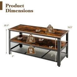 Costway 3-Tier TV Stand For 50-Inch Flat Screen TVs Entertainment Center Open Shelves Steel Frame TV Console Table Living Room Entryway Rustic Brown -Home Style Deals Store GUEST 463cd2ef 9f7d 47bb acca 8d87802d18fd