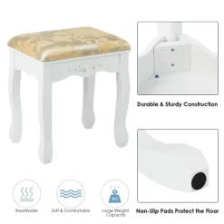 Costway Vanity Table Dressing Table 5 Make Up Table Stool -Home Style Deals Store GUEST 46759b5b 6544 498a a7b6 3984531d0abb