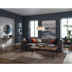 Alaterre Furniture Hairpin Live Edge Round End Table Metal And Wood Natural Brown -Home Style Deals Store GUEST 46ba6132 3b06 4152 842a d5756a0243ea