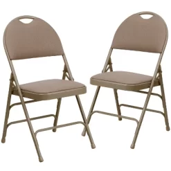 Flash Furniture 2 Pack HERCULES Series Extra Large Ultra-Premium Triple Braced Metal Folding Chair With Easy-Carry Handle -Home Style Deals Store GUEST 46ca5d02 4078 4978 862b 985a779c9683