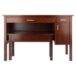 2pc Emmett Desk Set With Bench Walnut - Winsome -Home Style Deals Store GUEST 46f8ae32 48b0 45a1 af50 b8b47b9ce9f0
