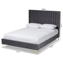 Serrano Velvet Fabric Upholstered And Metal Platform Bed - Baxton Studio -Home Style Deals Store GUEST 470fff7a 4ce0 4f38 8a40 7d91b8e6b99d