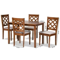 5pc Ramiro Wood Dining Set Gray/Walnut/Brown - Baxton Studio -Home Style Deals Store GUEST 47bb6038 6f65 4826 8f45 257e5e1dcf18