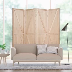 Costway 4Panels Folding Wooden Divider W/ V-shaped Design 5.6Ft Tall -Home Style Deals Store GUEST 48447dc0 324c 4e54 8b1e 5ab458f22228