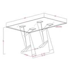 58" Darrah Modern Rectangle Glass Top Dining Table Black/Clear - HOMES: Inside + Out -Home Style Deals Store GUEST 485b7e0e 7d32 48ea ad73 78b768980906