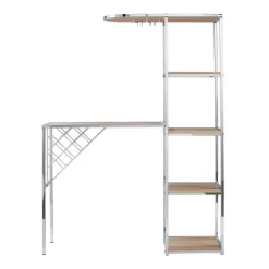 Befail Serving Table With Bar Storage Natural/Chrome - Aiden Lane -Home Style Deals Store GUEST 4872a595 6033 4445 a45a d6355f8c6d00