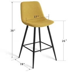 26" Bingo Black Leg With Upholstered Counter Height Stool (Set Of 2 ) -Maison Boucle -Home Style Deals Store GUEST 48cc721d 1630 48c1 8d33 b2292ab0f172