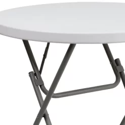Emma And Oliver 2.63-Foot Round Granite White Plastic Folding Table - Event Table -Home Style Deals Store GUEST 4a1bd3b5 4db5 4010 b5f6 29aa87b4056a