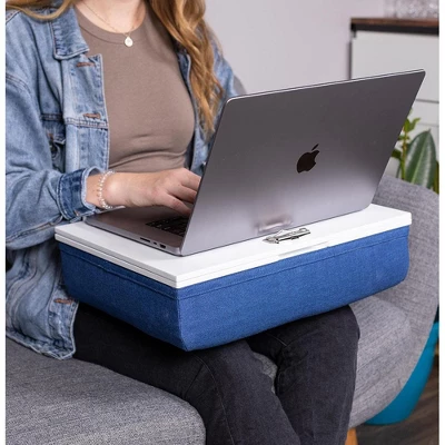 BIRDROCK HOME Lap Desk With Storage And Cushion - Navy 2 BIRDROCK HOME Lap Desk With Storage And Cushion - Navy - Image 2