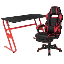 Flash Furniture Gaming Desk With Cup Holder/Headphone Hook & Reclining Back/Arms Gaming Chair With Footrest -Home Style Deals Store GUEST 4c91d230 7213 4d68 8c2b 02f3b68e8082