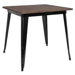 Emma And Oliver 31.5" Square Metal Indoor Table With Rustic Wood Top -Home Style Deals Store GUEST 4c9a92f6 6b04 42ea b2ff b71863c34acf