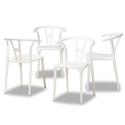 4pc Warner Plastic Dining Chair Set - Baxton Studio 10 4pc Warner Plastic Dining Chair Set - Baxton Studio - Image 10