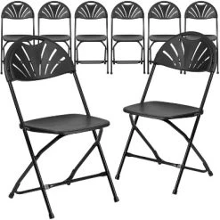 Emma And Oliver 8 Pack. 650 Lb. Capacity Plastic Fan Back Folding Chair -Home Style Deals Store GUEST 4cfbdae5 9ed3 43e5 9243 567c0eff5127