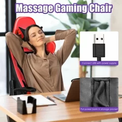 Costway Gaming Chair Massage Reclining Racing Office Computer Chair With Footrest Red -Home Style Deals Store GUEST 4d779ce6 06b7 4438 a6a3 c38259bab2c8