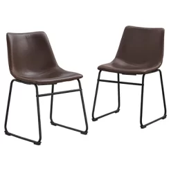 Set Of 2 Laslo Modern Upholstered Faux Leather Dining Chairs - Saracina Home -Home Style Deals Store GUEST 4df149f4 10cd 43f6 ae87 21d2762646ef