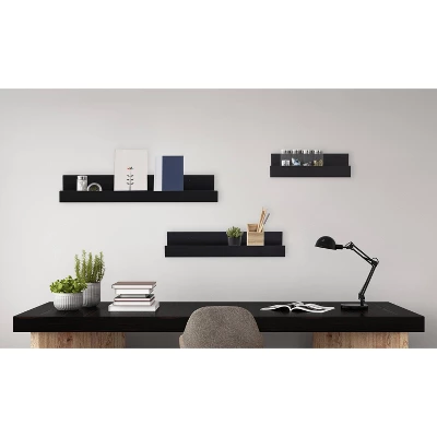3pc Levie Wooden Picture Ledge Wall Shelf Set - Kate & Laurel All Things Decor 3 3pc Levie Wooden Picture Ledge Wall Shelf Set - Kate & Laurel All Things Decor - Image 3