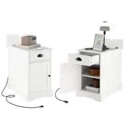 Costway Side End Table Nightstand With Charging Station Storage For Living Room Bedroom -Home Style Deals Store GUEST 4f00b49e 9d66 4d99 bb3e 5f9dbea2f0b8