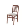 2pc Slat Back Folding Chairs Cherry - Stakmore