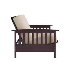 Full Size Holly Espresso Wood Arm Futon Frame With 6" Microfiber Mattress Tan - Room & Joy -Home Style Deals Store GUEST 50b30d4a c994 4547 8edf 9da6cb84b9a5