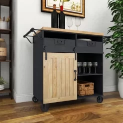 Industrial Rolling Cart Black - Olivia & May -Home Style Deals Store GUEST 51278f60 13cc 4a01 a483 be4d0ced7b5d