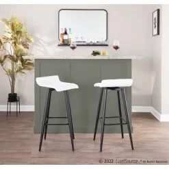 Set Of 2 Ale Faux Leather/Steel Barstools Black/White - LumiSource 17 Set Of 2 Ale Faux Leather/Steel Barstools Black/White - LumiSource -Home Style Deals Store GUEST 516dc014 3eb6 4ba7 be39 5f75511a6205