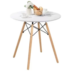 Costway Dining Table Round White Modern Dining Table 31.5'' W/Solid Wooden Leg For Kitchen -Home Style Deals Store GUEST 5177e517 3db4 4db5 afa5 652247cb6017