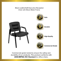Emma And Oliver Black LeatherSoft Executive Reception Chair - Guest Chair -Home Style Deals Store GUEST 51a1e283 73fc 4ef9 8d07 8c8b9d8791ee