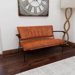 Vintage Leather Loveseat Brown - Olivia & May -Home Style Deals Store GUEST 51d980c6 b137 42be a7e6 4048a4ba6c2b