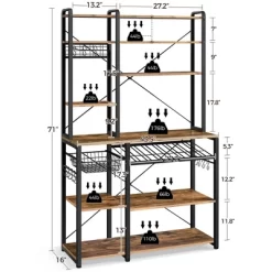 Yaheetech 71"H Large Baker's Rack With Hutch And Wine Rack -Home Style Deals Store GUEST 51edf677 c889 476b 88dd 00e6d6f052f8