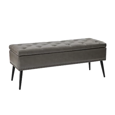 Arnold Upholstered Flip Top Storage Bench With Tufted Design | ARTFUL LIVING DESIGN 11 Arnold Upholstered Flip Top Storage Bench With Tufted Design | ARTFUL LIVING DESIGN - Image 11