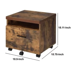 Wooden File Cabinet With Open Compartment And Drawer Brown/Black - Benzara -Home Style Deals Store GUEST 5232b558 a93b 4934 b539 a9fece8e4589