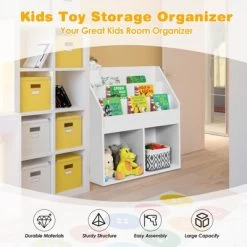 Tangkula Kids Wooden Bookshelf Bookcase Display Rack Toy Storage Cabinet Organizer Holder For Kids Room&Nursery -Home Style Deals Store GUEST 53719f26 cbec 40d6 90ec a23d0ace5c63