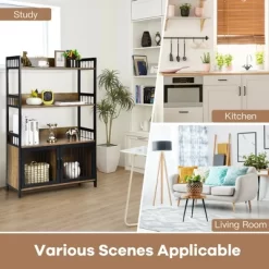 Costway 3-Tier Baker's Rack Industrial Kitchen Microwave Oven Stand W/Storage Cabinet -Home Style Deals Store GUEST 538446b7 a6af 4c99 bd96 2d11feee3a79