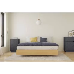 2pc Cameo Bedroom Set Natural Maple/Charcoal - Nexera -Home Style Deals Store GUEST 5435ff65 078b 41c9 92a4 999d9791838f