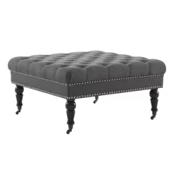 Isabelle Square Tufted Ottoman - Linon -Home Style Deals Store GUEST 54593ff6 5252 44a4 b85d f7dd625d0ee2