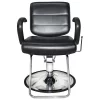 PureSana Chromium Vinyl Kyler 360 Degree Professional All Purpose Salon Chair With Adjustable Reclining Mechanism And Rotational Lock, Black