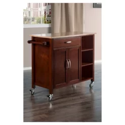 Mabel Kitchen Cart Wood/Walnut/Natural - Winsome -Home Style Deals Store GUEST 549e3309 d159 4c46 a7ee 530fffa94ea4