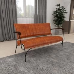 Vintage Leather Loveseat Brown - Olivia & May -Home Style Deals Store GUEST 54e818f5 3e83 42d1 877a e299b7b17562