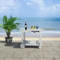 Orland Tea Trolley - Grey - Safavieh -Home Style Deals Store GUEST 56ef3a59 4ccf 4835 84a1 bc95d25e29ad