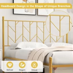 Costway Full/Queen/Twin Size Metal Platform Bed Frame Vintage Headboard Mattress Foundation Gold 12 Costway Full/Queen/Twin Size Metal Platform Bed Frame Vintage Headboard Mattress Foundation Gold -Home Style Deals Store GUEST 58077c41 f6be 4d61 b3dd 3e6bc5e6b6e9