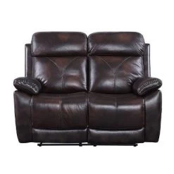 57" Perfiel Two-Tone Grain Leather Loveseat Dark Brown - Acme Furniture -Home Style Deals Store GUEST 58ba19dd 4947 45dd 9941 1e3a04adc55b