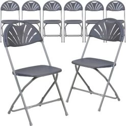 Emma And Oliver 8 Pack. 650 Lb. Capacity Plastic Fan Back Folding Chair -Home Style Deals Store GUEST 58c42481 3167 4501 8d53 b6a76ac40dcc