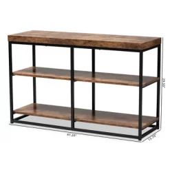 Bardot Wood And Metal 3 Tier Console Table Walnut Brown/Black - Baxton Studio -Home Style Deals Store GUEST 5a6e98a2 6ef8 450a af63 5fdb6ed4468e