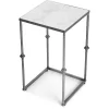 Berlin Solid Marble Side Table White - Finch