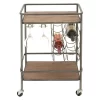 Metal And Wood 2 Tiered Wine Rack Chart Gray - Olivia & May