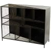 Industrial Mesh Metal Console Table Black - Olivia & May